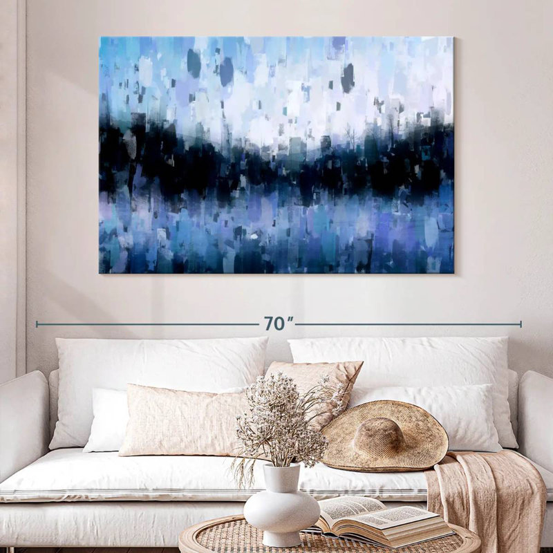 Avery Abstract Navy Blue, 34'' H X 51'' W