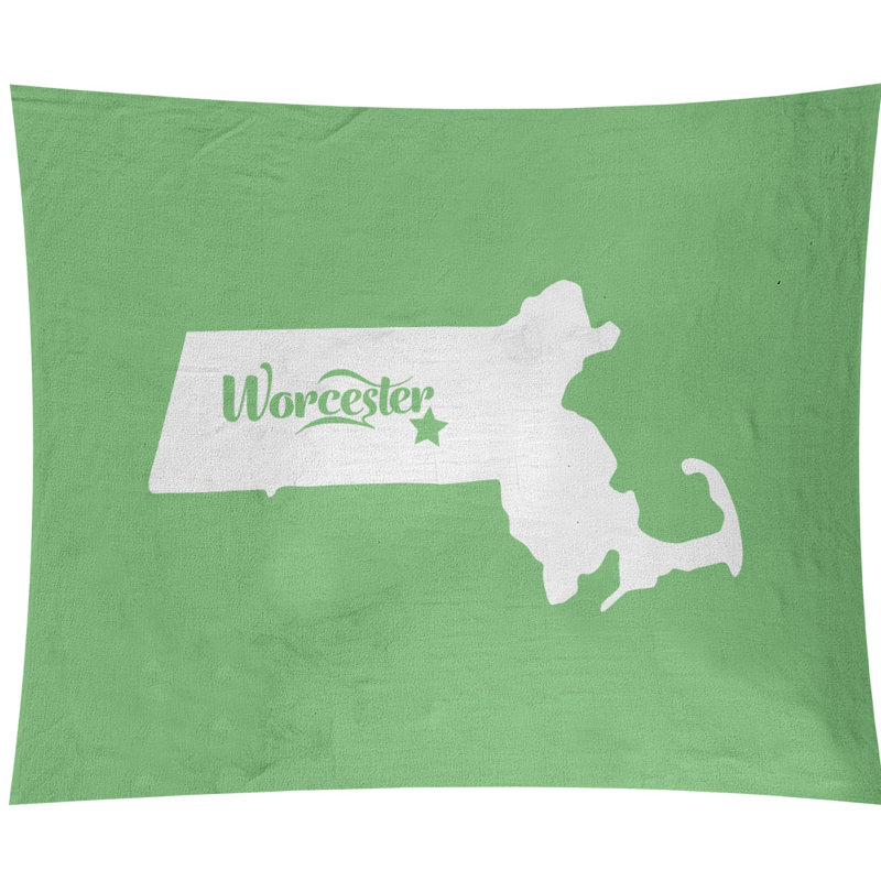 Tapisserie murale Worcester, Massachusetts, H 27,5 po x l 37,5 po, Vert