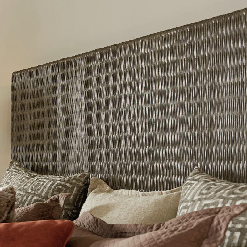 Cypress Point King Metal Headboard with Elongated V-Weave Rattan