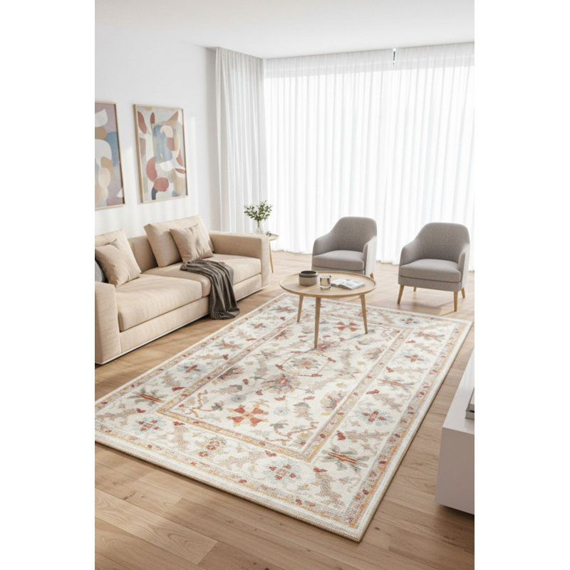 Tapis marocain beige beige, Rectangle 4 pi 8 po x 6 pi 3 po