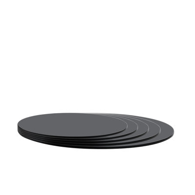 Black Painting, 35.4 Inch, Round, Tempered Glass Table Top, 3/8 Robust Thickness