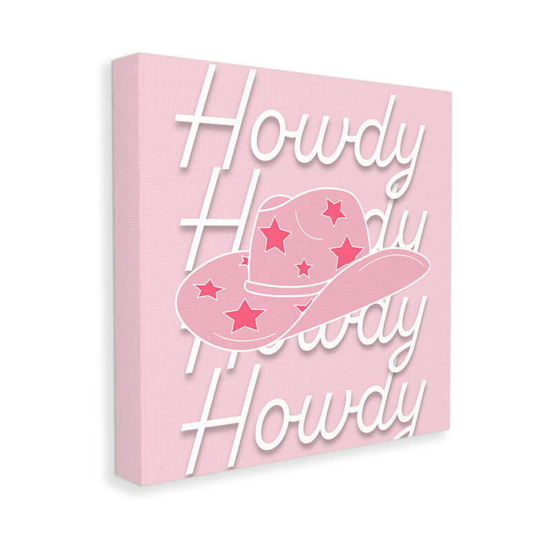 Bc-678_FG "Soft Pink Howdy", cadre unique par Corrine Rose Design sur toile, H 24 po x l 24 po, Toile tendue