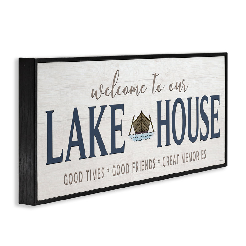 «Great Memories Lake House», estampe numérique, design par Seven Trees Design, H 10 po x l 24 po, Giclée encadrée noir minuit