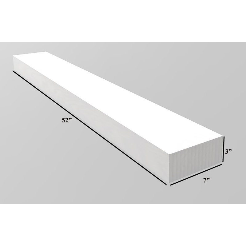 Baxlee Oak Floating Shelf, Gray, 3" H x 19" W x 7" D