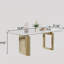 Table de salle à manger rectangulaire dorée avec plateau en verre trempé composite de 12 mm d'épaisseur de 0,47 po et base en acier inoxydable, pour repas de famille réguliers, profondeur de 70,37 po, largeur de 30,83 po, hauteur de 29,08 po,