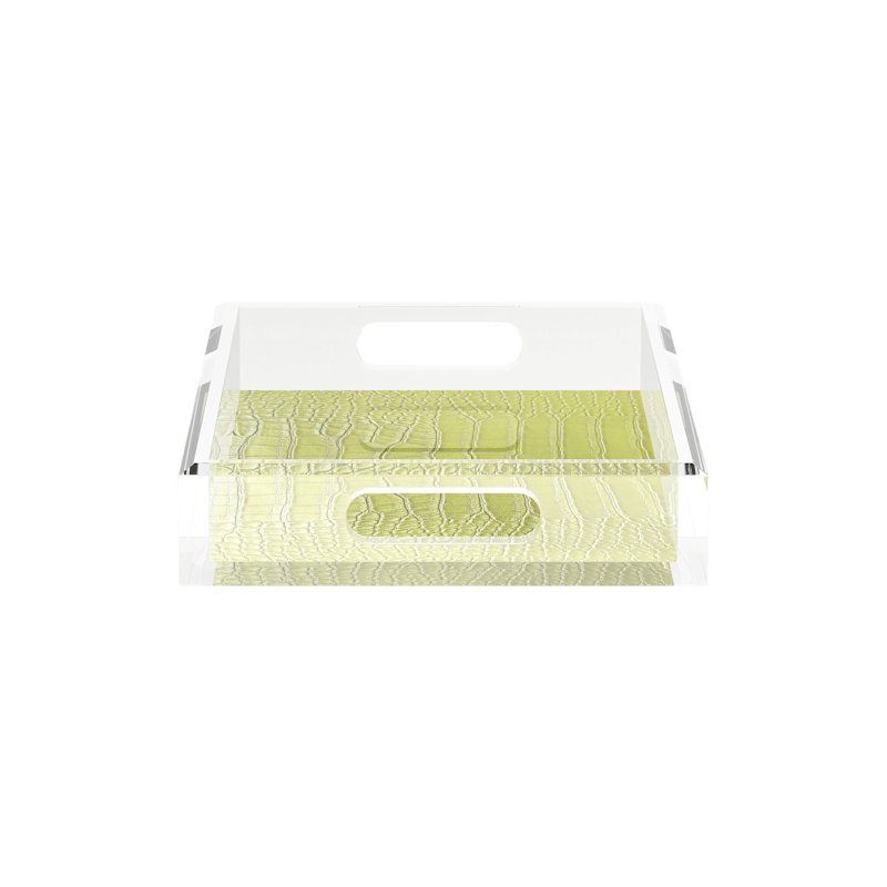 Crocodile Acrylic Rectangle Decorative Tray, 12.5"W x 7.75"D x 2"H, Kyoto Blue
