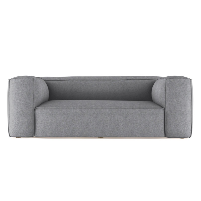 Canapé surdimensionné Varick, Peluche velours pierre ponce, H 30 po x l 84 po x P 47 po, Patiné