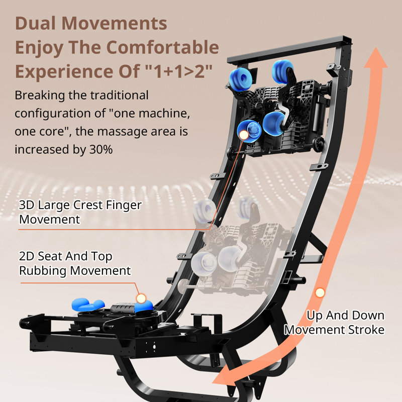 2025 4D Massage Chair for Full Body, Zero Gravity Recliner with Dual Mechanism, Extended SL-Track, Upgraded Foot Roller Massage with Waist and Shawl Heating, Music Sync with Hi-Fi Bluetooth Speaker