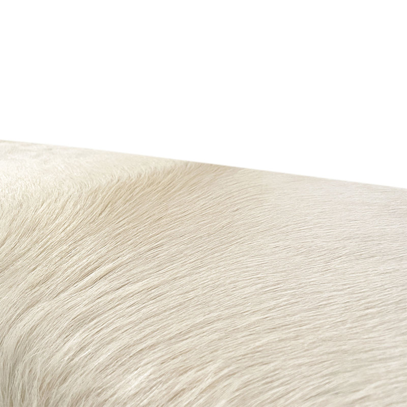 Upholstered Cowhide Bench, 19" H x 60" W x 16" D