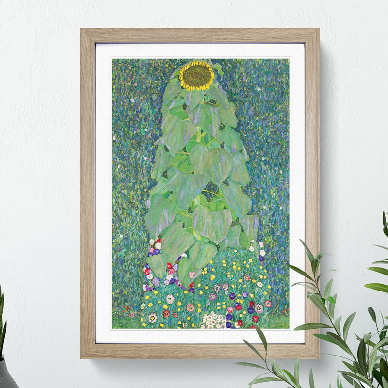 The Sunflower Vol.2 by Gustav Klimt - Framed Print, Oak, 90cm H x 65cm W x 2cm D