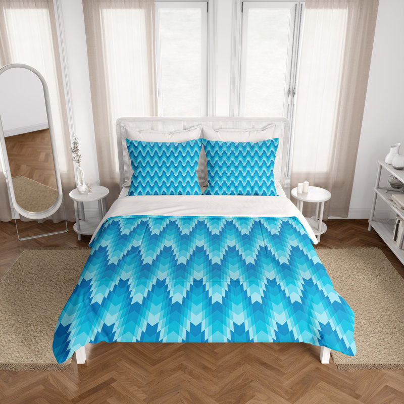 Chevron / Zig Zag Duvet Cover, King Duvet Cover + 2 King Shams