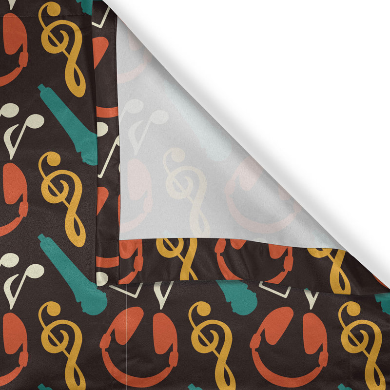 Rustic curtain, hints and headphones, multi -coloured
