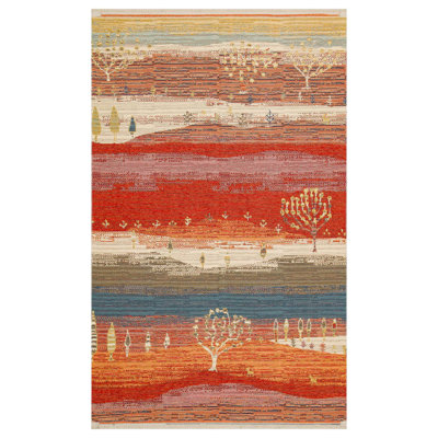 Stylish Flatweave Carpet, 2.6 x 9.8 Feet, Tile Red | 100% Cotton, No Pile, 1.0 Lbs/sq ft | Machine Washable at 30°C, Easy to Clean with Vacuum & Spot Remover | Perfect for Living Rooms & Entryways