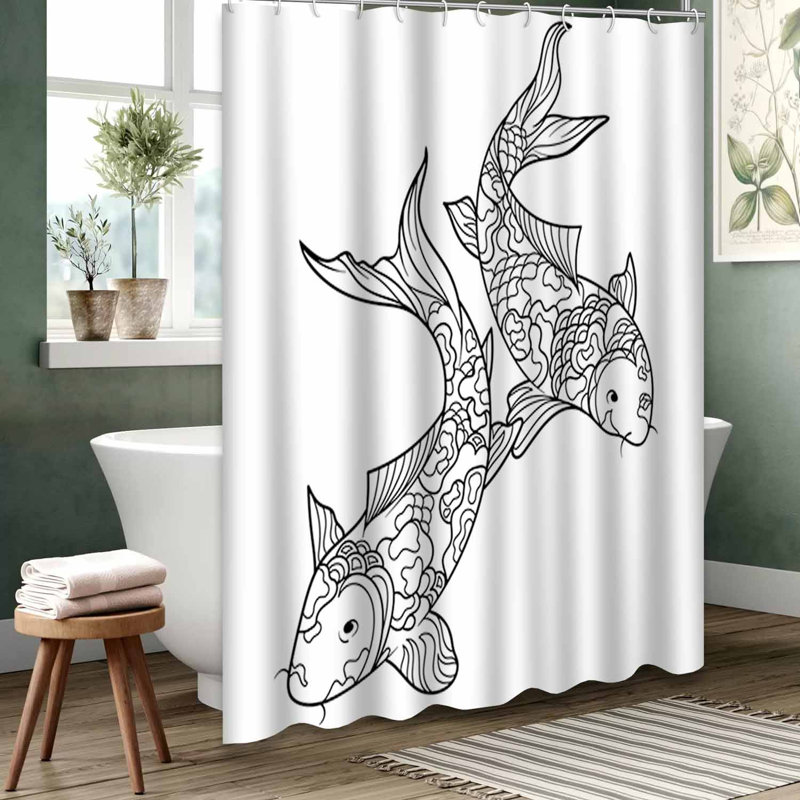 Rideau de douche noir imperméable, rideaux de douche pour la salle de bain avec 12 crochets, L 72 po x l 72 po