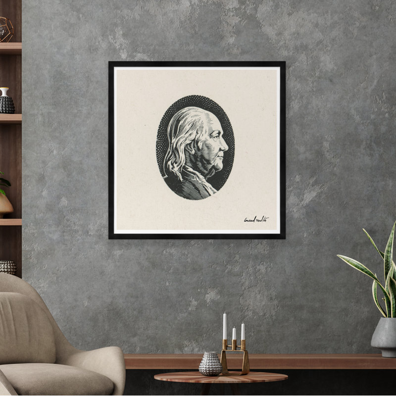 Ben Franklin Print, Black