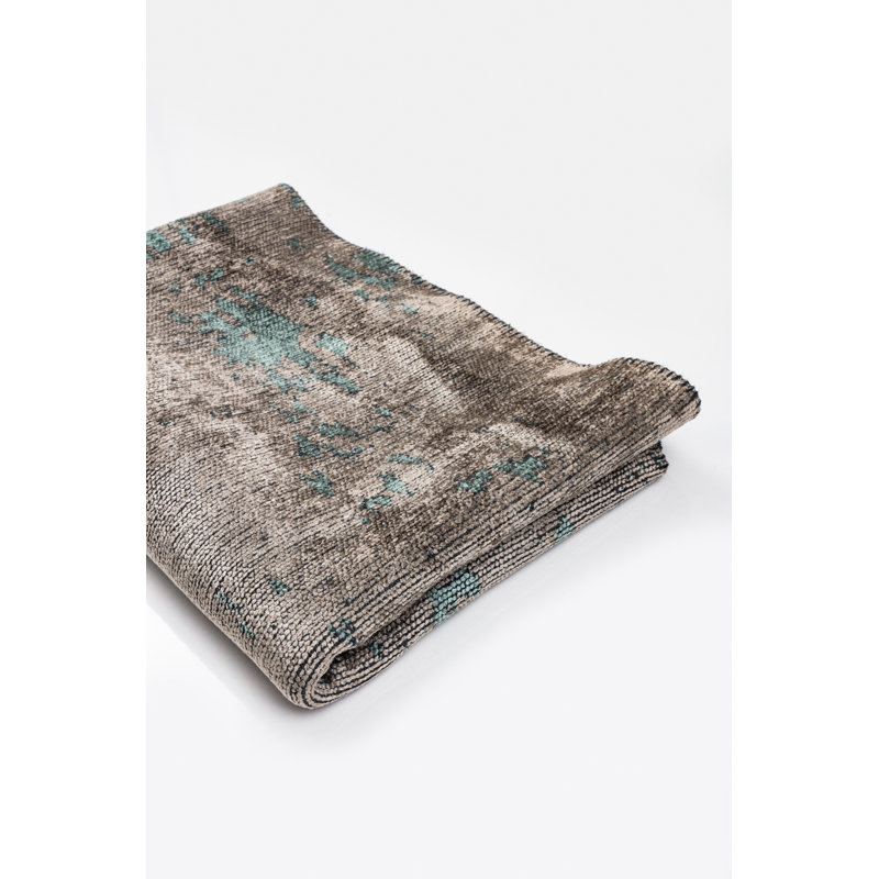 Tapis gris / turquoise Rapture, Rectangle 7 pi 10 po x 11 pi 2 po