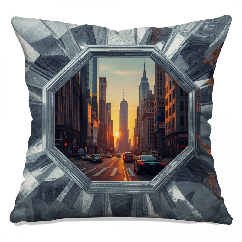 Coussins City City Skyline, 16 x 16 pouces