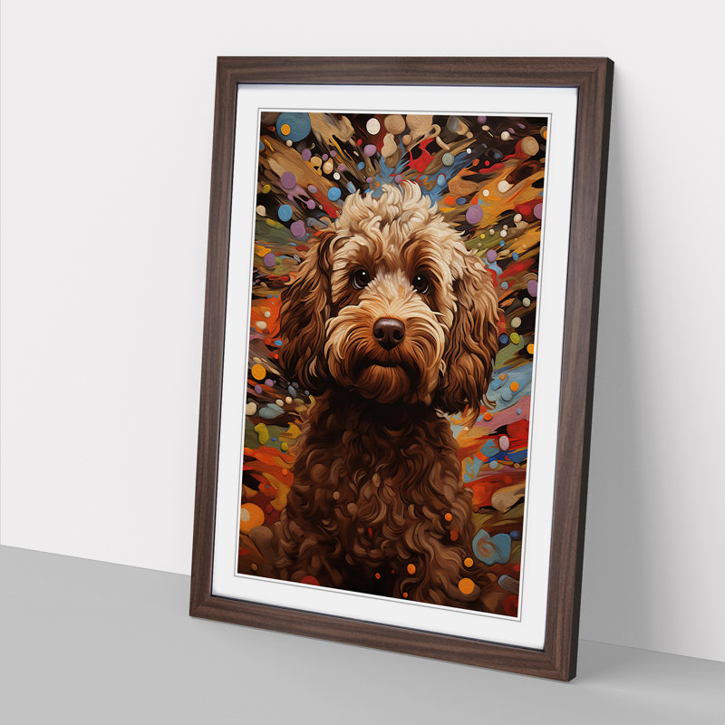 Single Picture Frame Print on Wood, Walnut Framed, 34cm H x 25cm W