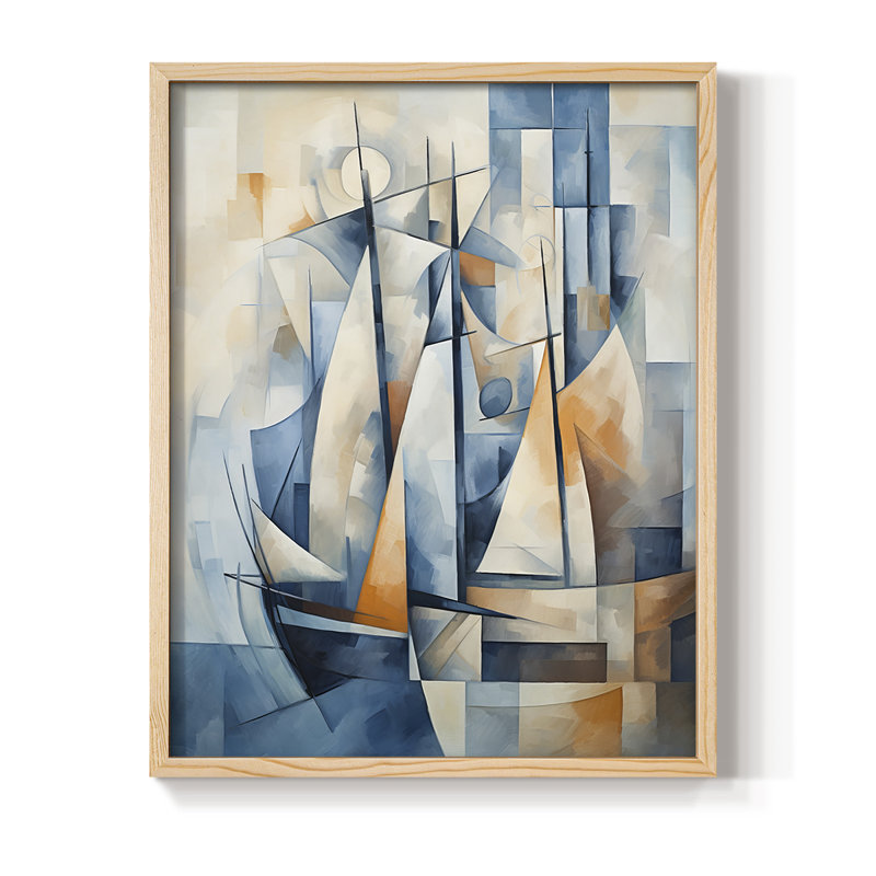 NAUTICAL Series CCCCLXXII, reproduction d'art encadrée - bois massif, H 11 po x l 9 po
