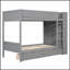 Lit superposé au-dessus de 2 tiroirs et armoire multicouche Kayelin, conception compacte et durable pour les familles en pleine croissance