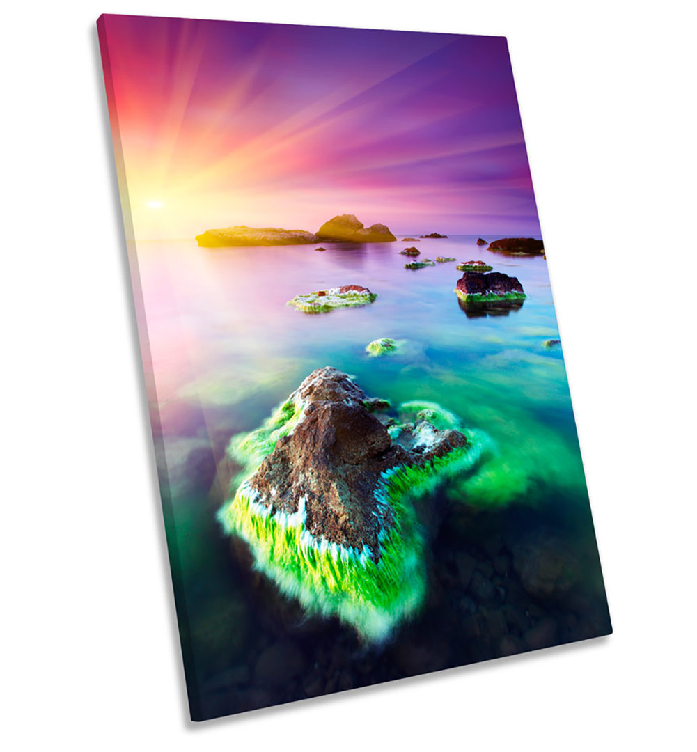 Sunset Ocean Seascape Picture - Wrapped Canvas Print