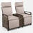Outdoor Wicker Reclining Loveseat With Storage Table-1506533187