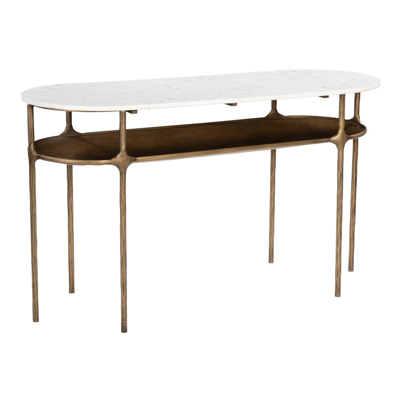 Console Table White & Brass