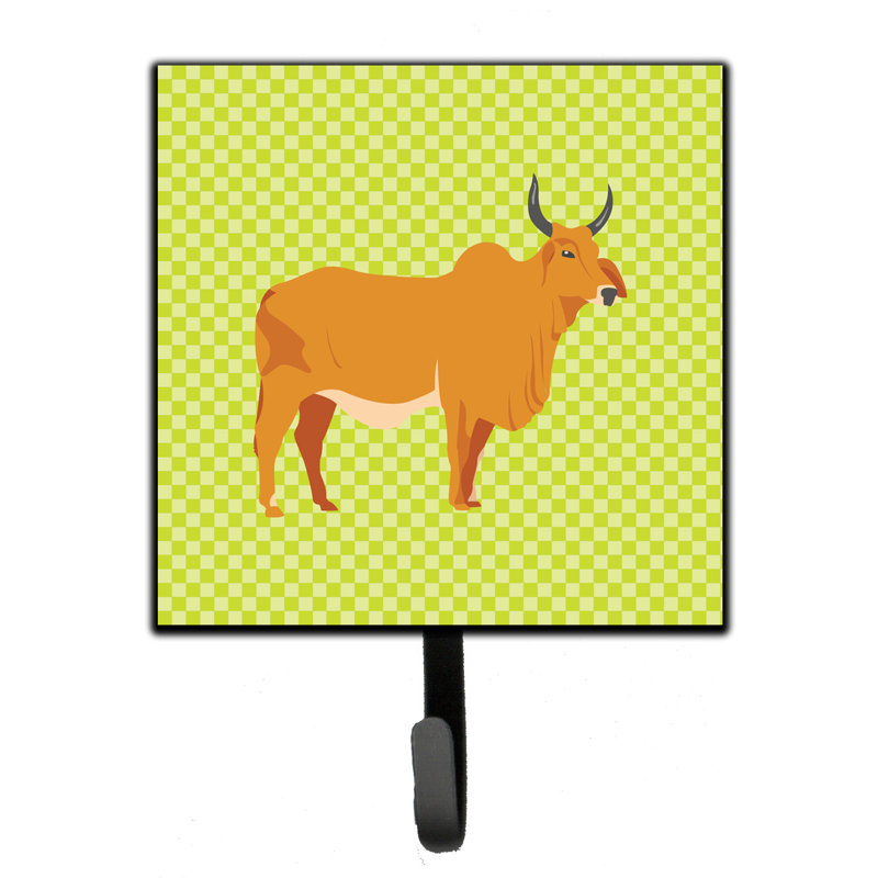 Organisateur de clés murales avec crochets clés zebu indicine cow Gyrith, Vert