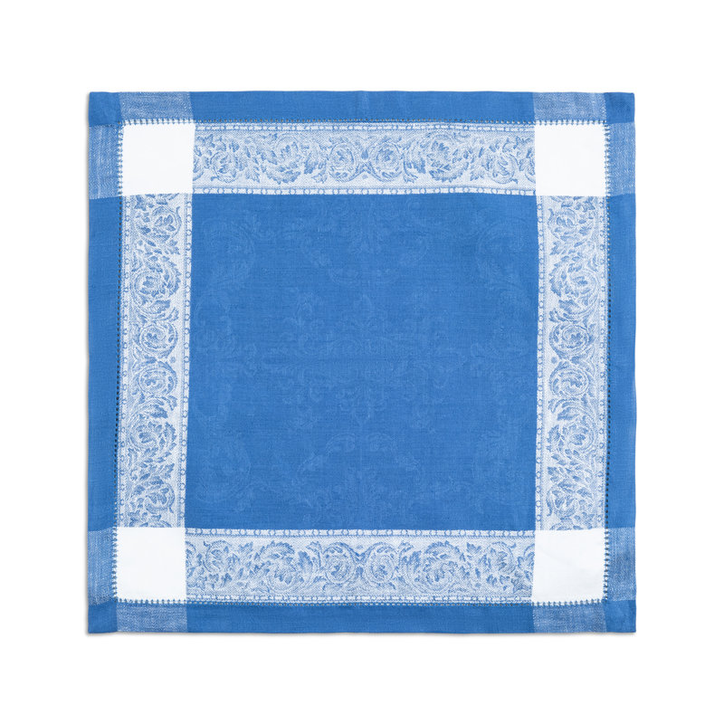 Ensemble 6 serviettes de table en lin, Bleu français