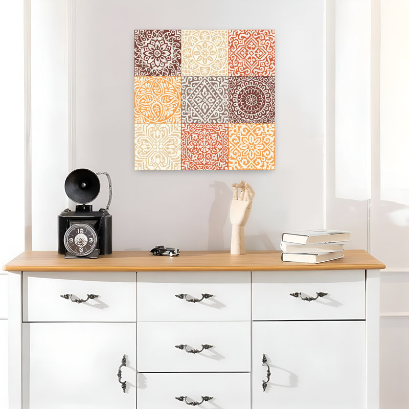 Amadora Spice, art géométrique contemporain, H 18 po x l 18 po