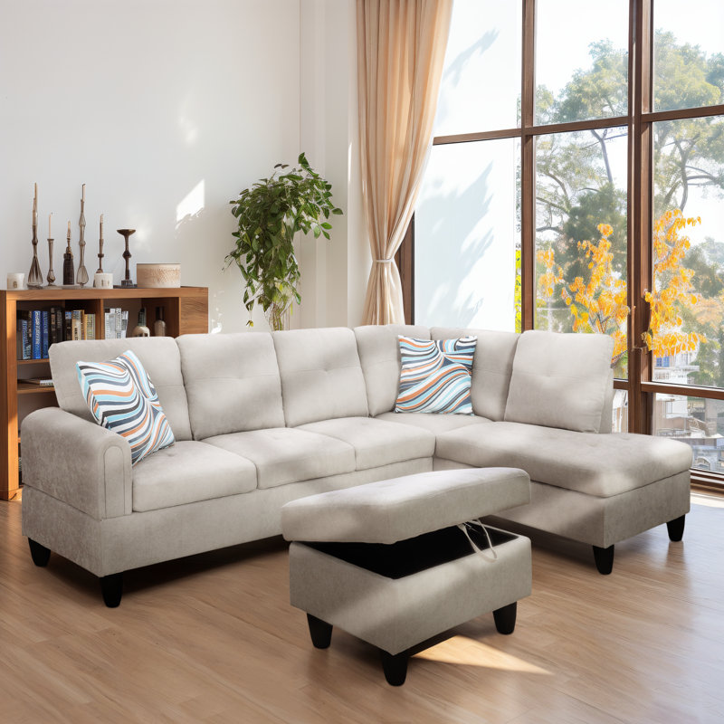 97'' Velvet Sofa, Gray White Velvet