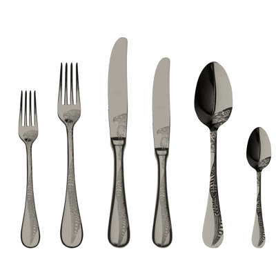 Caccia Flatware Set - 36 Pieces - Black Gold