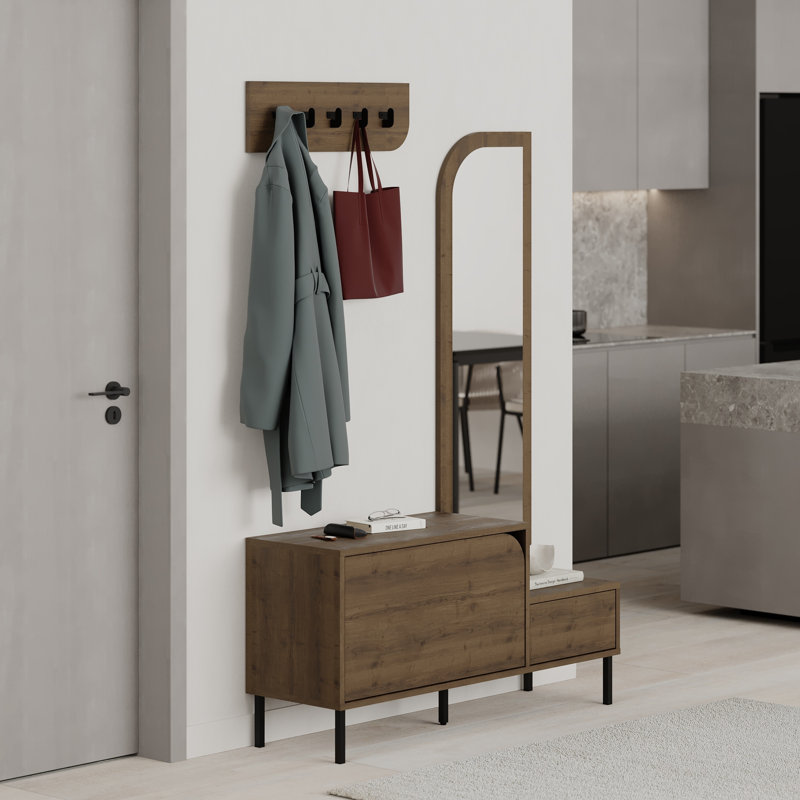 Bernett Hall Tree 112 Wide, Dark Oak