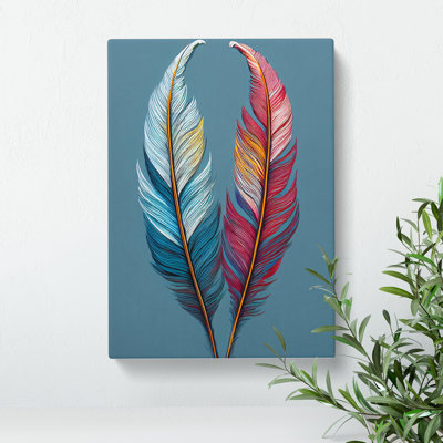 XC1022-4793X Two Feathers - Wrapped Canvas Print