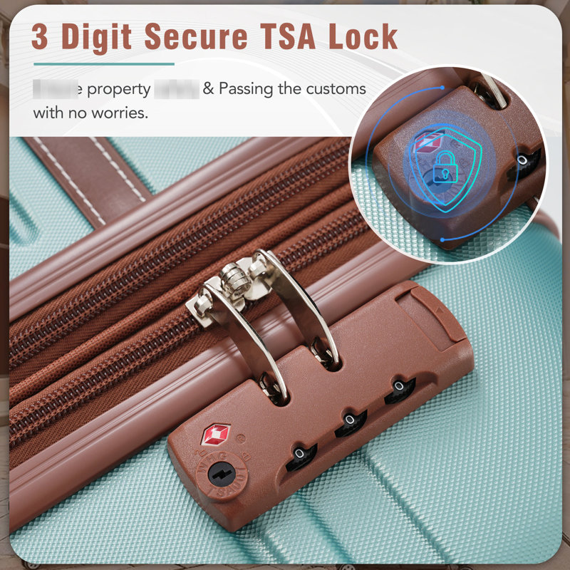 24 In Luggage : Lightweight Suitcase, Double Spinner Wheels, Tsa Lock, Extra Convenient Compartment, Travel Duffel And Toiletry Bag With Enlarged Space, Duffel, Case