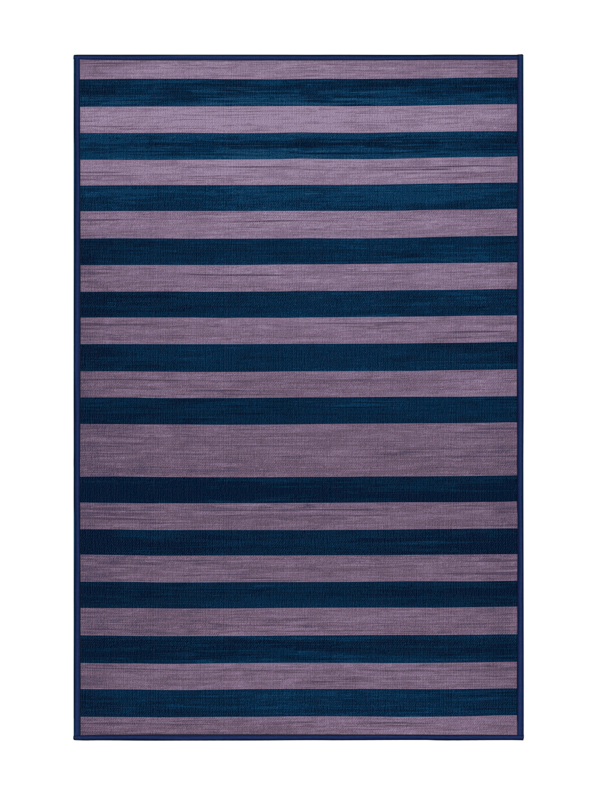 Hokku Designs Machine Washable Horizontal Stripes Blue Area Rug | Wayfair