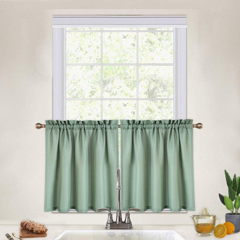 Rideaux de cuisine gaufrés Sage Green