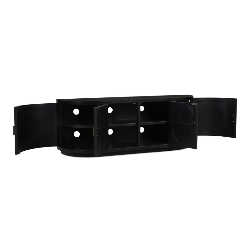 Rudi Solid Wood TV Stand, Black