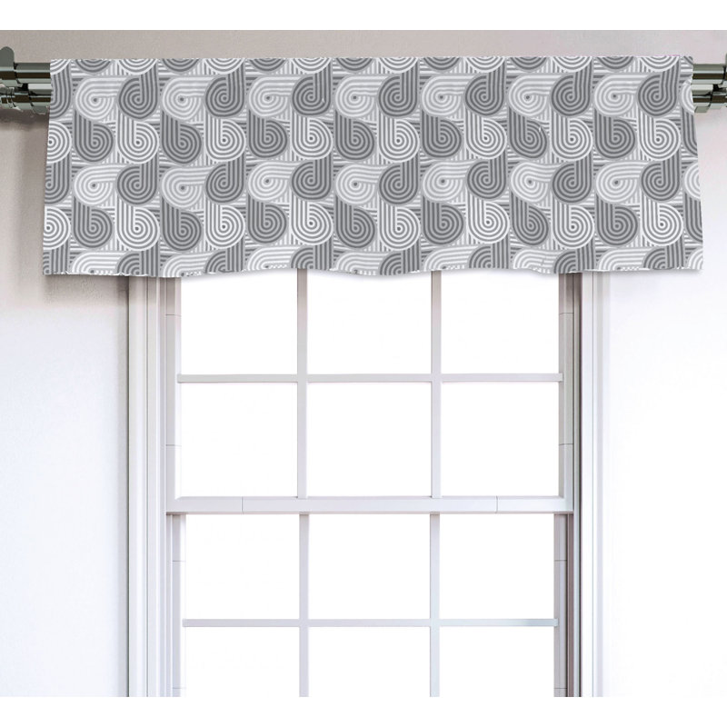 Sateen Geometric Ruffled Window Valance
