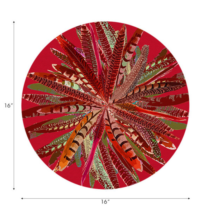 Napperon Â« Plumes de faisan Â», Rouge
