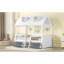 Structure de lit simple en bois, blanc