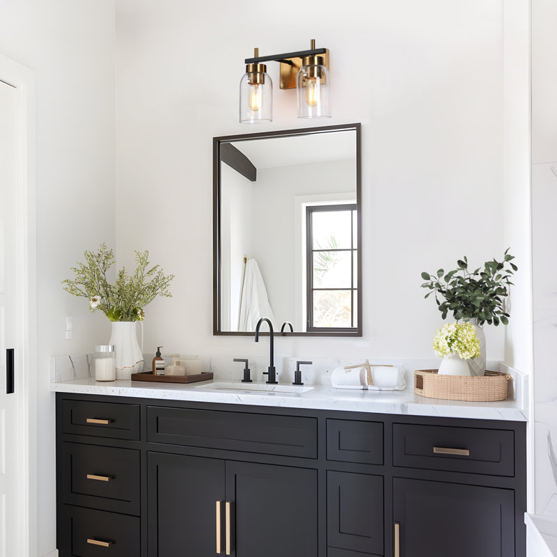 Fastbreak 2-Light Dimmable Brass/Black Vanity Light
