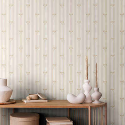 Bow Stripe - Natural & White