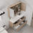 Mahkel 48" W x 18" D x 22" H Single Bathroom Vaity with Ceramic Top Wall Mounted Vanity with Sink