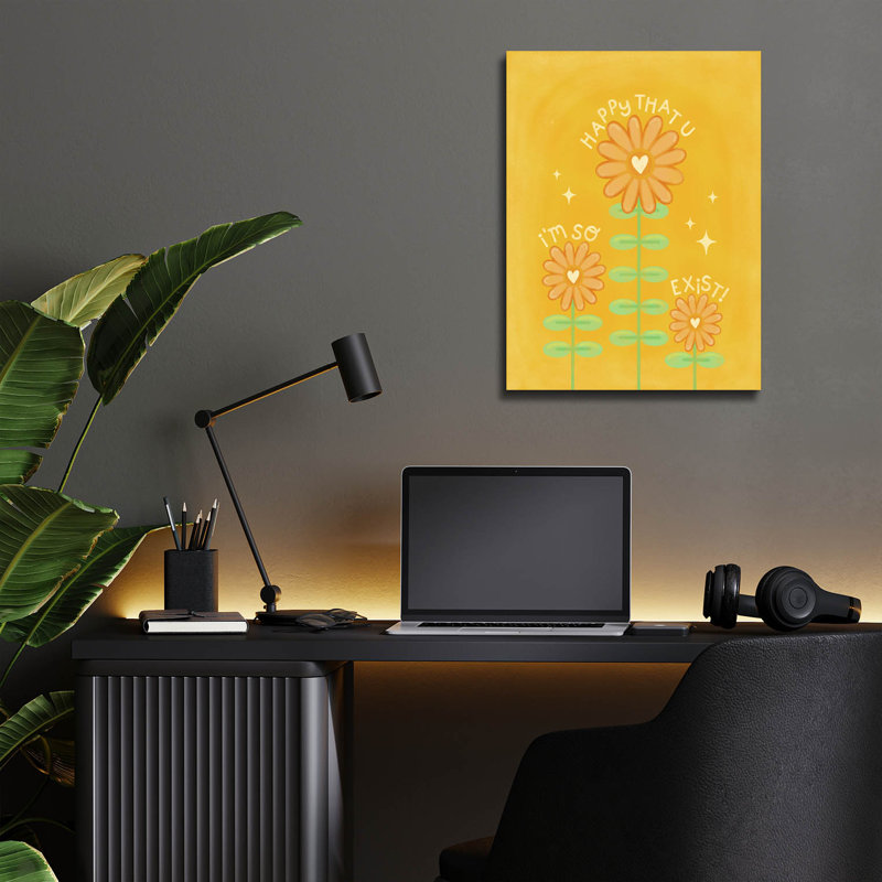 Art mural en verre épique «I'm So Happy Exist» par Club Daydream, 12 po x 16 po