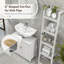 Armoire de rangement à piédestal Kleankin, armoire de meuble-lavabo, armoire de salle de bain sous évier avec découpe en U et tablette interne réglable-102308913