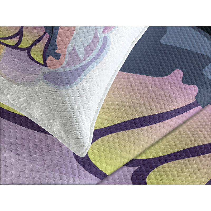 Adriti Polyester No Pattern Bedspread with Pillow Shams, 220 x 264 cm Bedspread - 2 Shams