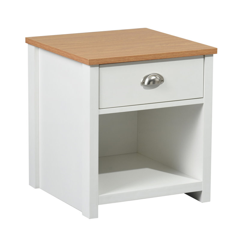 Richmond 45cm W Bedside Table, Oak/White