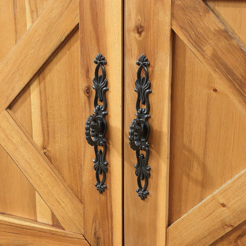 Armoire de vestibule 2 portes Pelovitz, Brun / blanc antique