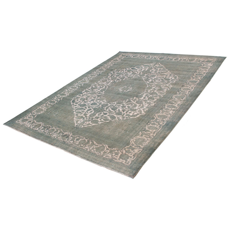 Tapis bleu sarcelle 9 pi 3 po x 12 pi 10 po Krishnendu